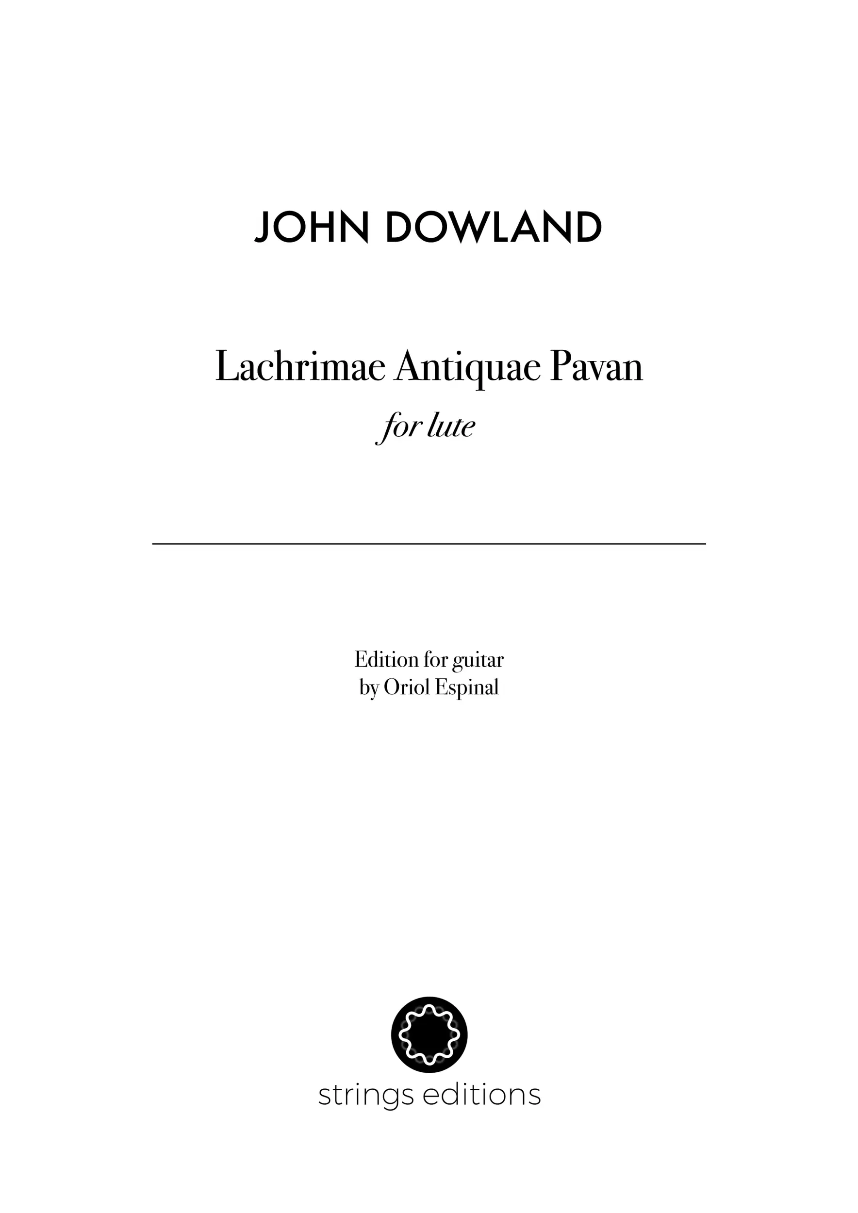 Lachrimae Antiquae Pavan - cover thumbnail