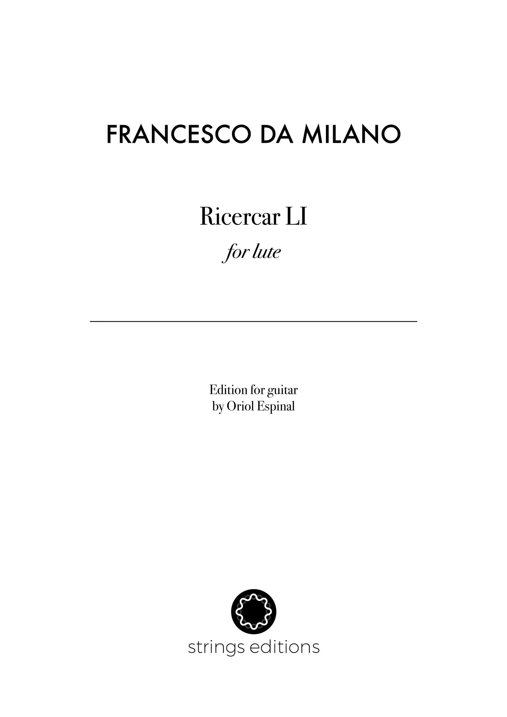 Ricercar LI - cover thumbnail